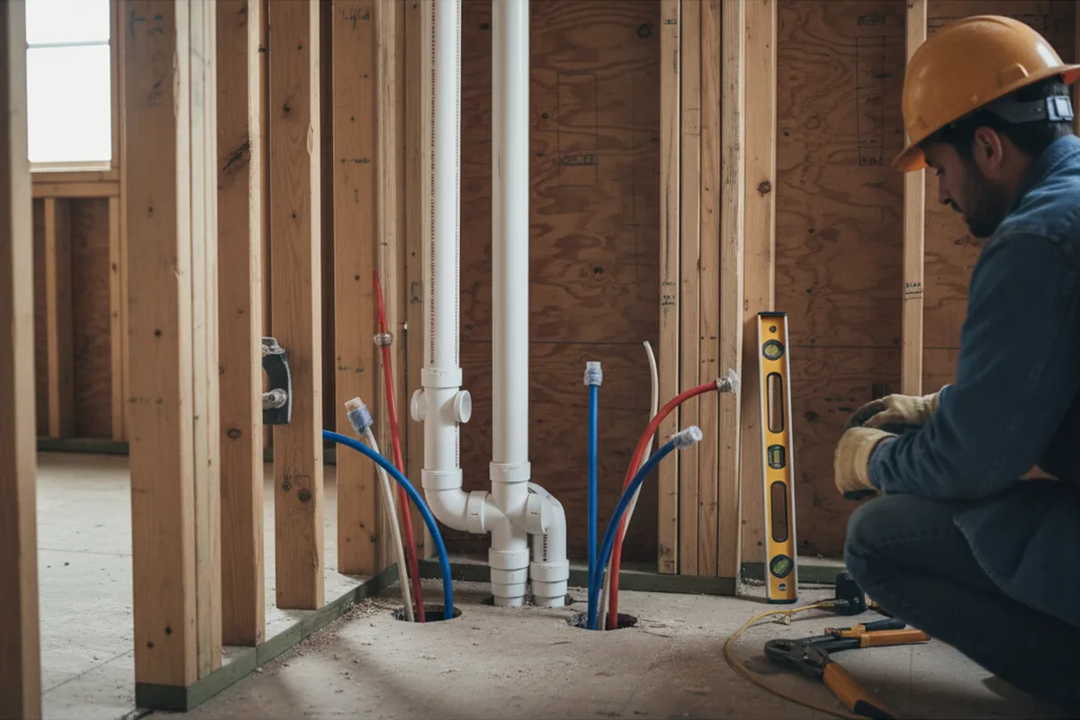 Drain and supply rough-in during Garbage Disposal Repair in Hazel Park